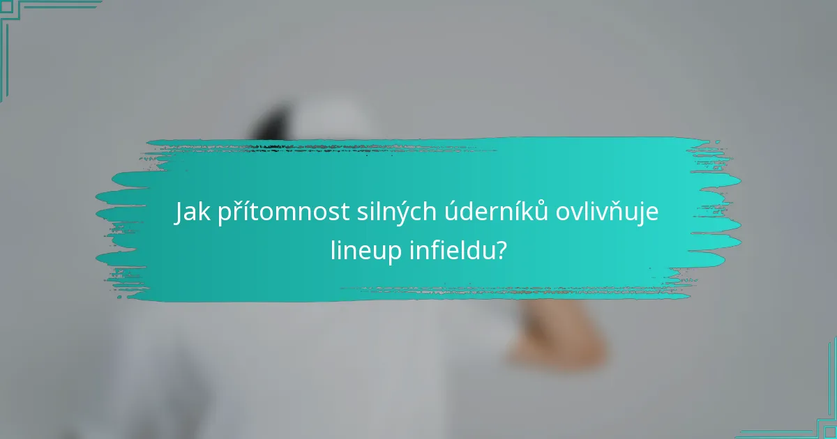 Jak přítomnost silných úderníků ovlivňuje lineup infieldu?